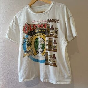 Olympia Spliced Beer Graphic White Tee